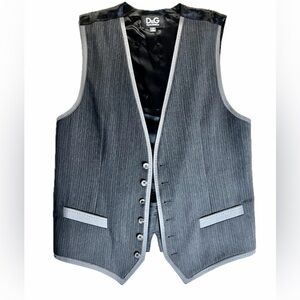 Dolce & Gabbana Black Pinstripe Vest